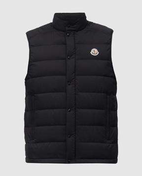 Moncler Чорний пуховий жилет Barthe з нашивкою емблеми логотипа K10911A00022597YD