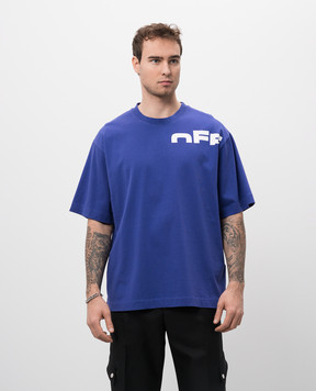 Off-White Фіолетова футболка з принтом логотипа OMAA120S25JER00B