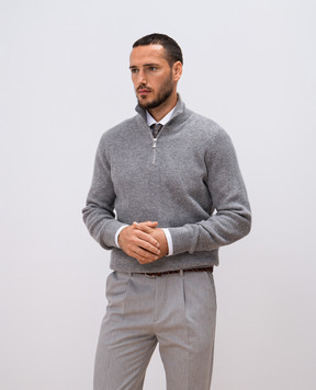 Brunello Cucinelli Серый свитер из кашемира M22202504
