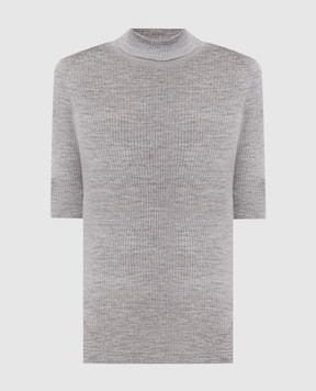Brunello Cucinelli Серый топ из шерсти с цепочкой мониль MP998FH804