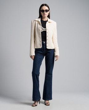 Magda Butrym Бежевий жакет з букле з льоном BLAZER03110524