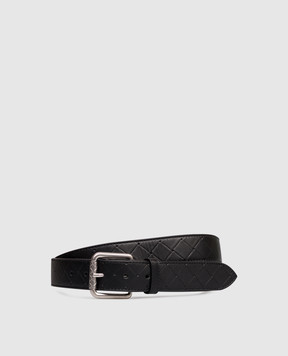 Bottega Veneta Чорний шкіряний ремінь з тисненням 837724V0AQ1
