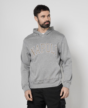 ISAIA Сіре меланжеве худі з вишивкою MFN060J0300