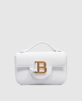 Balmain Белая кожаная сумка кросс-боди B-Buzz с монограммой логотипа EN1DG811LPOS