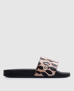 Givenchy Черный слайдер с фактурным принтом логотипа BE3076E2C3