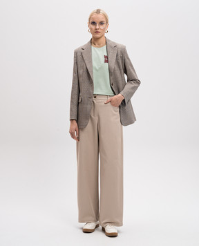 Max Mara Weekend Коричневий жакет BURGOS з вовни в клітинку BURGOS