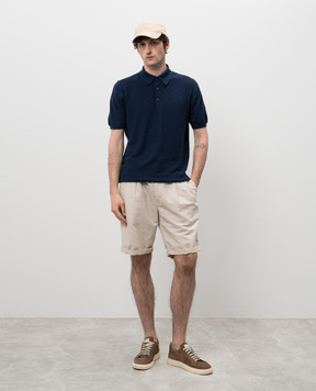Kiton Синее поло в узор UMK0706