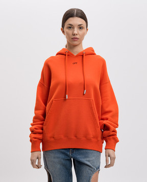 Off-White Помаранчеве худі з принтом логотипа OMBB085S25FLE00L