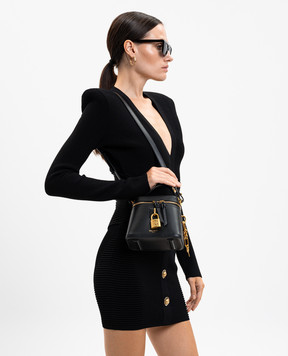 Balmain Черная кожаная сумка Pulse Vanity FN1BH004LORL