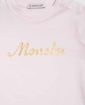 Moncler ENFANT Дитяча рожева футболка з принтом логотипа J29518C000018790N