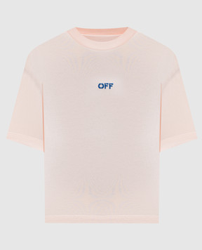 Off-White Рожева футболка Pinkflower з вишивкою логотипа Off OWAA124F24JER002