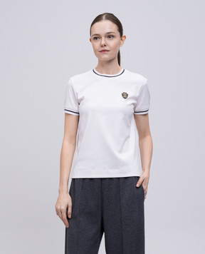 Brunello Cucinelli Біла футболка з емблемою логотипа ML824HC700
