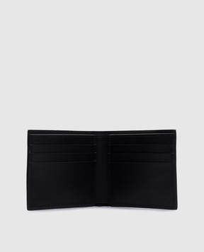 Off-White Чорне шкіряне портмоне з принтом логотипа Arrow OMNC094C99LEA001