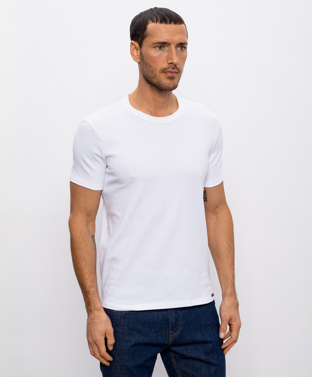 Tom Ford Белая футболка с нашивкой логотипа T4M081040 изображение 2