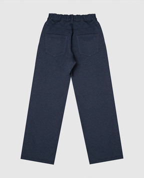 Balmain Дитячі сині штани з вишивкою логотипа BX6Q70Z33031214