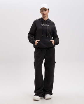 Off-White Сіре худі Scissor з логотипом OWBB064S25FLE003