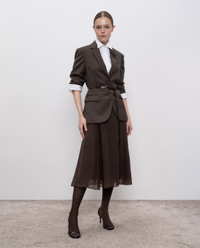 Brunello Cucinelli Коричнева спідниця із шовку MP940G3877