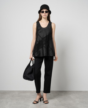 Max Mara Черный топ EBRIDI с кружевом EBRIDI