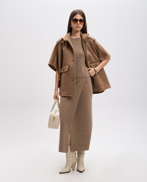 Max Mara Бежевый топ из шерсти и кашемира FOSCO