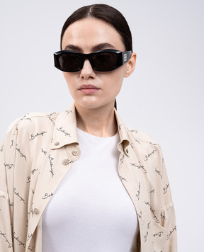 Balenciaga Черные очки с контрастным логотипом ВВ 812642T0039