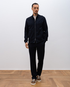 ISAIA Синие спортивные брюки из шерсти MP0057J0402