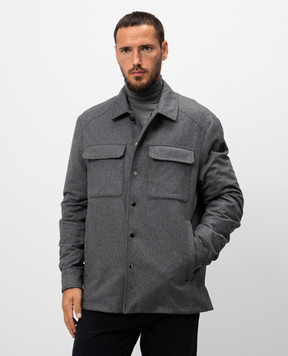 Moncler Серая пуховая куртка Larribet с кашемиром J20911G00018596LQ