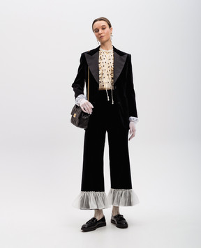 Valentino Бежева блуза із шовку в горох 6B3AB79193H