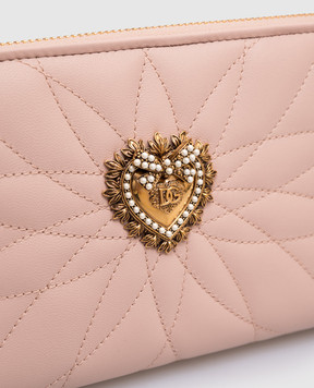 Dolce&Gabbana Рожевий шкіряний гаманець Devotion BI0473AV967