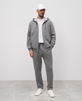 Brunello Cucinelli Серые меланжевые спортивные штаны MM8313243G