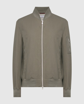 Brunello Cucinelli Зелений бомбер MD4796496
