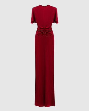 Victoria Beckham Бордовое платье с драпировкой 1325WDR006400A