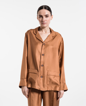 Tom Ford Коричневая блуза из шелка CA3282FAX1426