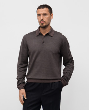 Loro Piana Коричневе поло з вовни та шовку FAP5941
