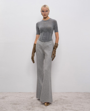 Ermanno Scervino Серый топ из шерсти и кашемира D475L718HGD