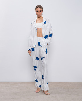 Off-White Белая пижамная рубашка в узор. OWGE016F24FAB001