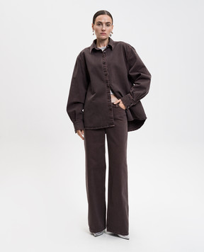 Magda Butrym Коричневі джинси з патчем логотипа DENIM03PANTS305725