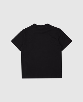 Off-White Дитяча чорна футболка з брендовим принтом OBAA002S25JER004