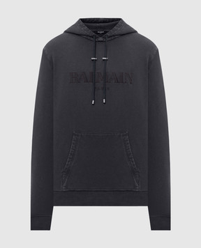 Balmain Серые худи с вышивкой логотипа EH1JT047BC72