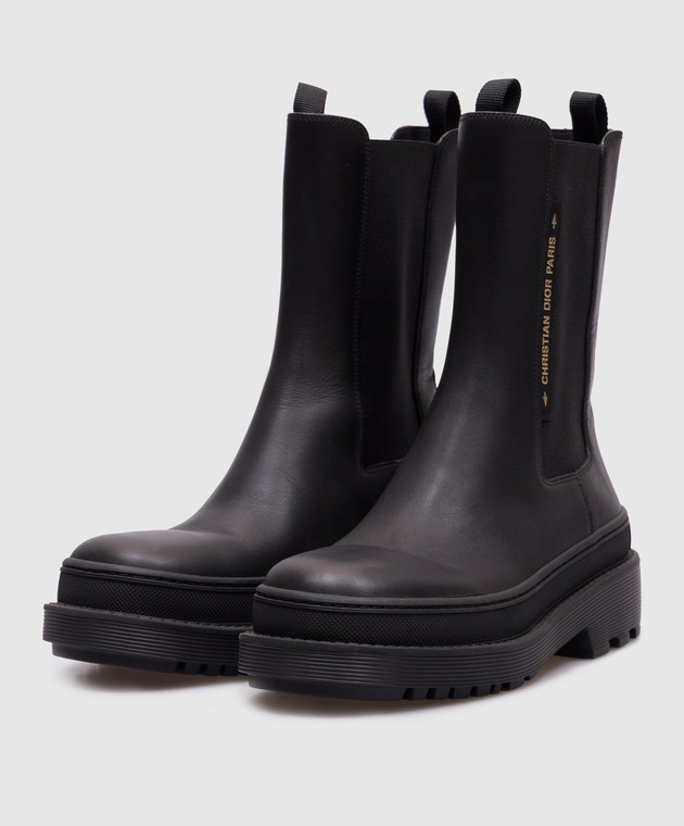 Christian Dior Чорні шкіряні челсі Trial KCI712VEA зображення 2