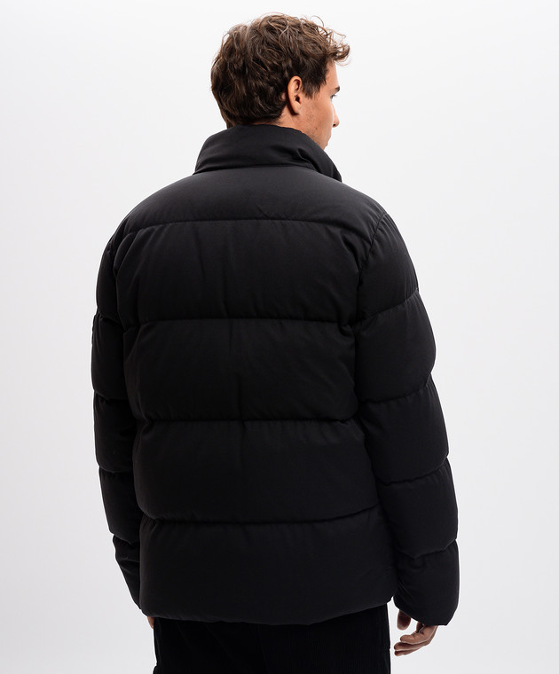 Stone Island Черный пуховик из шерсти со съемным патчем логотипа 8115453F3 изображение 4