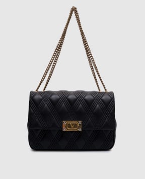 Valentino Черная кожаная сумка-мессенджер QUILTIE 67 6W2B0R06XCA