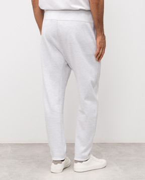 Brunello Cucinelli Серые меланжевые спортивные штаны Sea Island с эмблемой MM8433102G