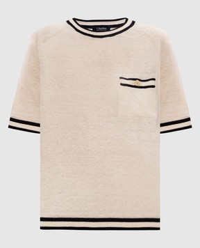 Max Mara Бежевая футболка BEATI из льна BEATI