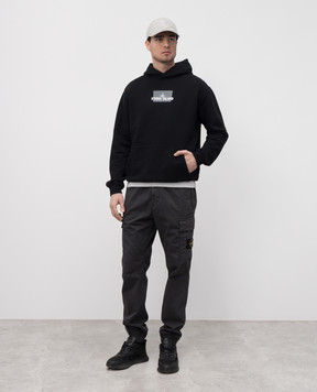Stone Island Черные худи с принтом логотипа K1S156100660S0094