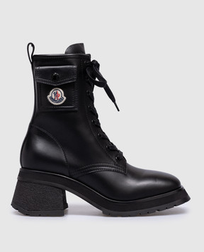 Moncler Чорні шкіряні червики Gigi з логотипом J209B4F00120M4334