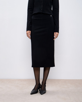 Dolce&Gabbana Черная юбка с металлическим логотипом DG FXO10TJFMEX