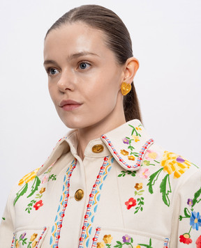 Valentino Золотые серьги FIL PERDU с логотипом VLogo Signature 6W0J0Z54MET
