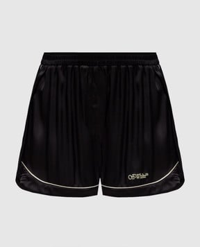 Off-White Коричневі шорти з шовком OWCB05CS25FAB001