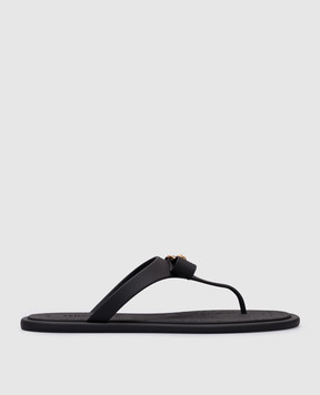 Versace Черные шлепанцы с металлической эмблемой Medusa 10187891A10983