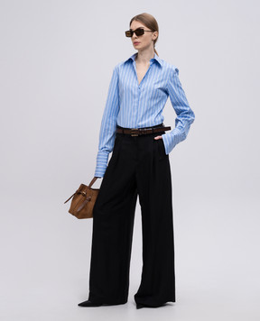 Max Mara Sportmax Голубая рубашка CONIO в полоску CONIO